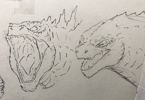 Godzilla Reference Drawing, Godzilla Art Drawing, Godzilla Drawing Sketches, How To Draw Godzilla, Godzilla Reference, Kaiju Drawing, Drawing Godzilla, Kaiju Concept Art, Godzilla Sketch