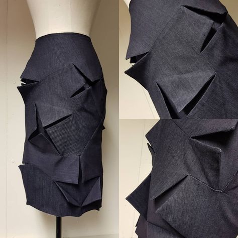 Sewfeed (@sew_feed) • Instagram photos and videos Origami Skirt, Shingo Sato, Origami Shirt, Deconstruction Fashion, Draping Techniques, Structural Fashion, Origami Fashion, Geometric Fashion, Fashion Drawing Dresses