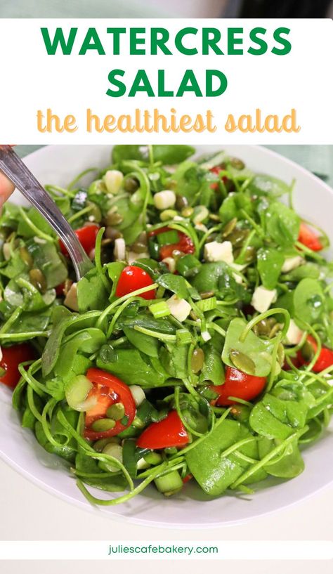 Watercress Salad Recipe Watercress Soup Recipe, Recipes With Watercress, Watercress Salad Recipe, Watercress Recipes Salad, Salads Recipes Healthy, Watercress Recipes, Watercress Soup, Plant Based Diet Meal Plan, Bar Buffet