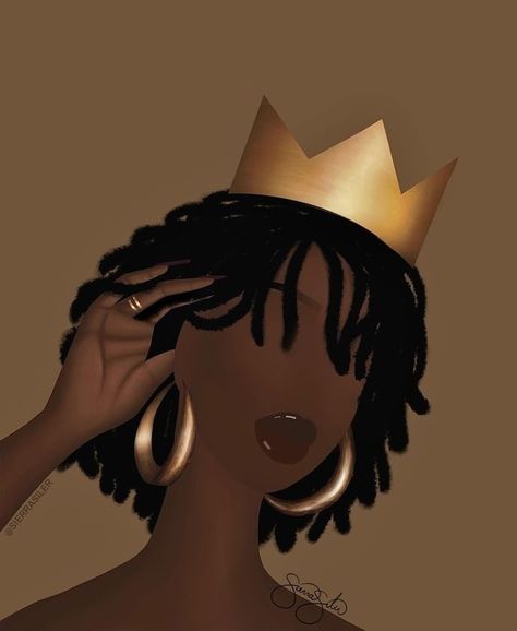 Queen Pfp, African Royalty, Top Selling, Locs, Royalty, Braids, Crown, Art Print, Queen