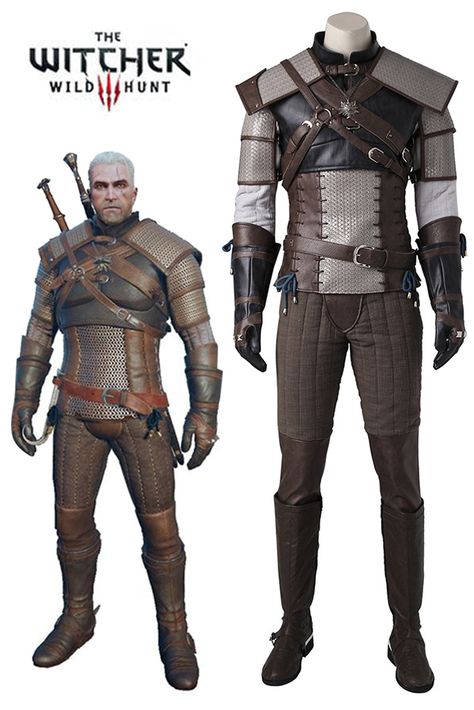 The Witcher 3 Wild Hunt Geralt of Rivia Cosplay Costume Geralt Of Rivia Costume, The Witcher Costume, Geralt Cosplay, Geralt Of Rivia Cosplay, The Witcher Cosplay, Witcher Cosplay, Geralt And Ciri, The Witcher Geralt, Witcher Art