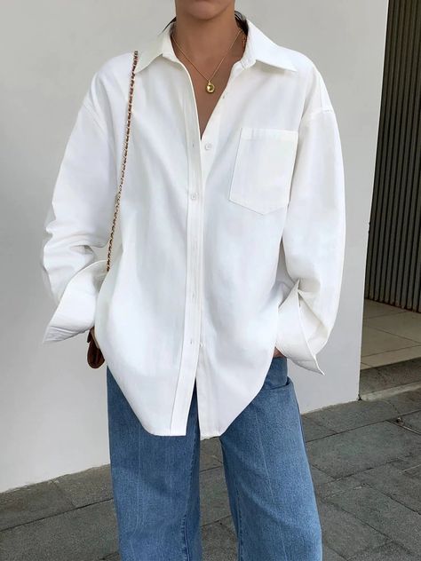 fb-feed White Loose Blouse Outfit, Loose Button Down Shirt Outfit, Oversized White Blouse Outfit, Off Shoulder Shirt Outfit, Oversized White Shirt Outfit, Oversized Button Up Shirt Outfit, White Long Sleeve Outfit, Men Shirt For Women, Mode Aesthetic