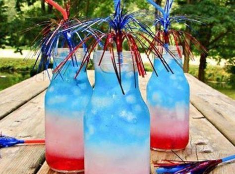 Bomb Pop Drink Recipe #Summer #alcohol #July #Adults Only #justapinchrecipes Bomb Pop Drink, Patriotic Drinks, Fourth Of July Drinks, Pop Drink, Layered Drinks, Lemon Vodka, Bomb Pop, Blue Drinks, Fourth Of July Food