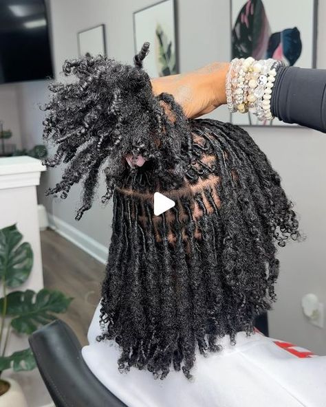 Loose End Locs, Medium Size Locs Black Women, Locs With Curly Ends, Her Pictures, Inspiring Others, Marley Hair, Kid Styles, Starter Locs, Beautiful Natural Hair