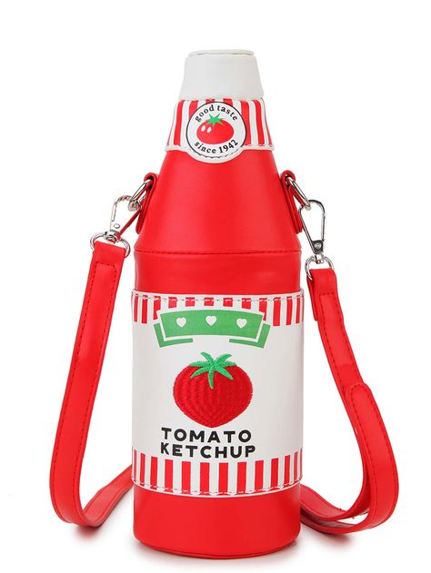 Novelty Ketchup Bottle Shape Crossbody Bag For Women Fashion Purse And Handbag Ladies Shoulder BagI discovered amazing products on SHEIN.com, come check them out! Funny Purses, Funky Purses, Novelty Handbags, Novelty Purses, Bags For Teens, Purse For Women, Novelty Bags, Ketchup Bottle, Purse Styles