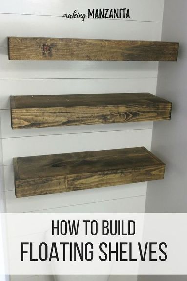 Floating Shelving, Diy Bathroom Storage Ideas, Koti Diy, Diy Bathroom Storage, Farmhouse Shelves, Build Floating Shelves, Farmhouse Master, Floating Shelves Diy, Estantes Flotantes