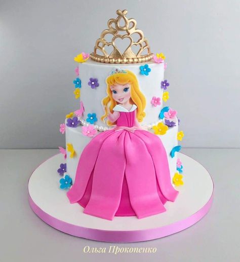 Aurora Cake, Princess Theme Cake, Disney Princess Birthday Cakes, Pink Baby Shower Cake, Cake Designs For Girl, Prince Cake, Belle Cake, Photo Cake Topper, Mermaid Birthday Cakes