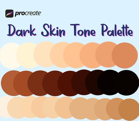 Latino Skin Color Palette, Dark Skin Palette, Procreate Skin Tone Palette, Poc Skin Color Palette, Dark Skin Tones Palette, How To Paint Dark Skin, Black Skin Tone Palette, Procreate Skin Palette, Dark Skin Color Palette