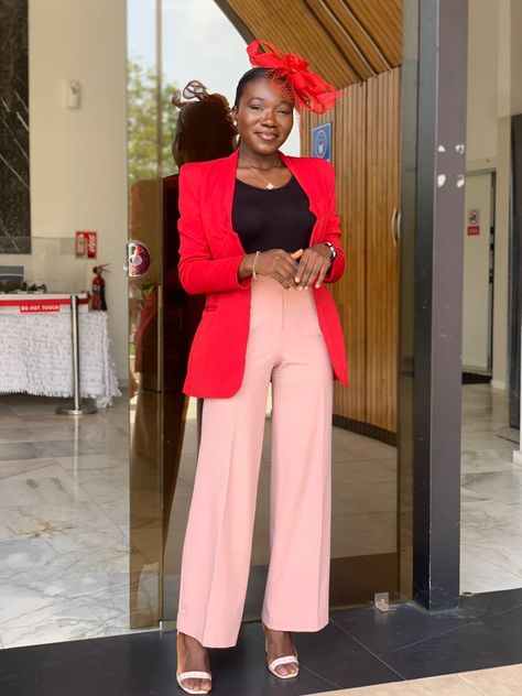 Designer Pink Blazer For Work, Fitted Red Blazer For Office Wear, Luxury Red Blazer For Workwear, Elegant Red Office Blazer, Luxury Pink Blazer For Semi-formal Occasions, Official Dresses, Conservative Outfits, Long African Dresses, Woman Suit Fashion