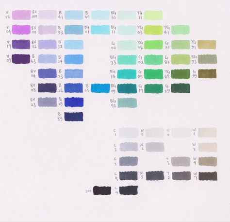 Copic swatches on croquis white Copic Swatches, Alcohol Markers, Copic Coloring, Color Chart, Copic, Distress Ink, Color Pallets, Traditional Art, Ibm Logo