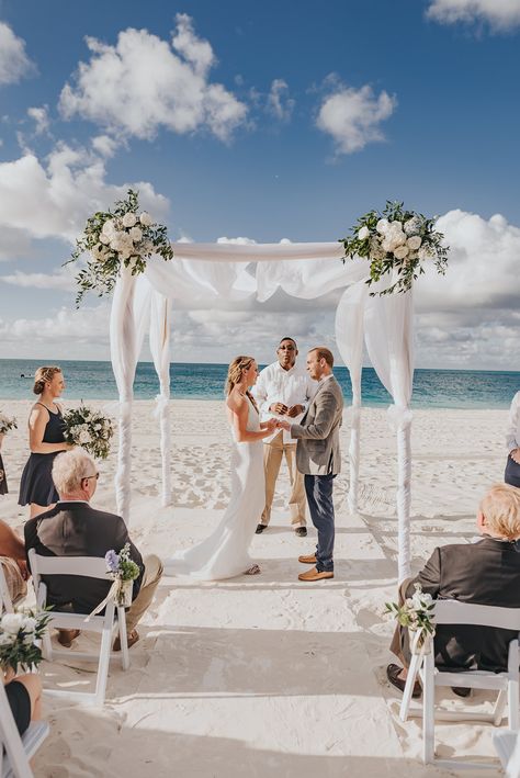 Beach Wedding Setup, Turks And Caicos Wedding, Small Beach Weddings, Beach Wedding Ideas, Simple Beach Wedding, Dream Beach Wedding, Beach Wedding Reception, Grace Bay, Turks Caicos