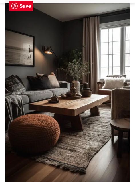 Dark Earthy Living Room, Mustard Sofa, Monochromatic Living Room, Light Gray Couch, Living Room Looks, Organic Modern Living Room, Cozy Bohemian, Earthy Living Room, Room Looks