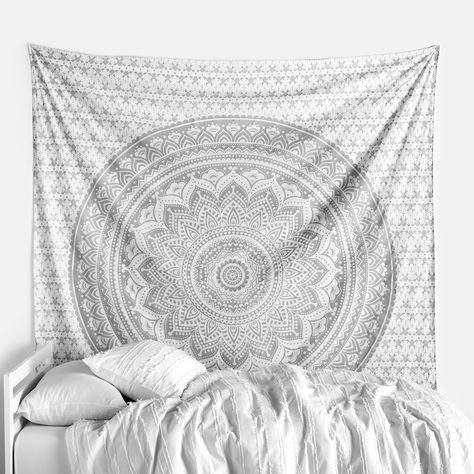 Grey Ombre Mandala Tapestry – Dormify Indie Tapestry, Dorms Decor, Grey Tapestry, Bohemian Wall Tapestry, Gold Tapestry, Mandala Tapestries Wall Hangings, Indian Tapestry, Room Tapestry, Mandala Wall Hanging