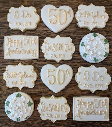 50th Anniversary Party Ideas Food, 50th Wedding Anniversary Wishes, 50th Anniversary Cookies, Anniversary Food, 50th Year Wedding Anniversary, 50th Wedding Anniversary Decorations, 30th Anniversary Parties, 50th Wedding Anniversary Cakes, 50th Anniversary Decorations