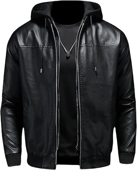 Amazon.com: Maiyifu-GJ Men Faux Leather Motorcycle Hood Jacket Vintage PU Leather Moto Hoodies Classic Retro Zip Up Casual Hoodie Jacket : Home & Kitchen Leather Hoodie Jacket, Leather Hoodie, Hood Jacket, Vintage Hoodies, Leather Moto, Jacket Vintage, Casual Hoodie, Hoodie Jacket, Hooded Jacket