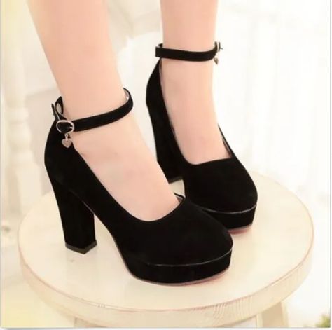 Hot Spring Autumn Womens Mary jane Round Toe Chunky Block High Heels Shoes | eBay Prom Shoes Black, Cute Black Heels, Homecoming Shoes, Block High Heels, Cute High Heels, Orange Heels, Cute Shoes Heels, Womens Mary Janes, High Heels Shoes