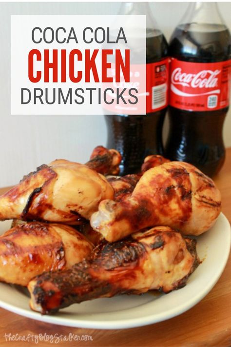 Grill delicious chicken made with a Coca-Cola marinade. Click here for the easy Coca-Cola Chicken Drumsticks recipe. #thecraftyblogstalker #chickendrumsticks #grilledchicken #cocacolachicken Diy Dinner Recipes, Pepperoni Pizza Casserole Recipe, Coke Chicken, Coca Cola Chicken, Chicken Drumsticks Recipe, Drumsticks Recipe, Cola Chicken, Corndog Recipe, Chicken Cordon Bleu Recipe