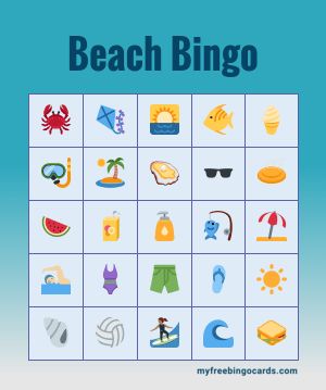 Free Printable and Virtual Bingo Cards Beach Bingo, Camping Bingo, Bingo Books, Bingo Card Generator, Road Trip Bingo, Summer Bingo, Free Printable Bingo Cards, Bingo Games For Kids, Free Bingo Cards