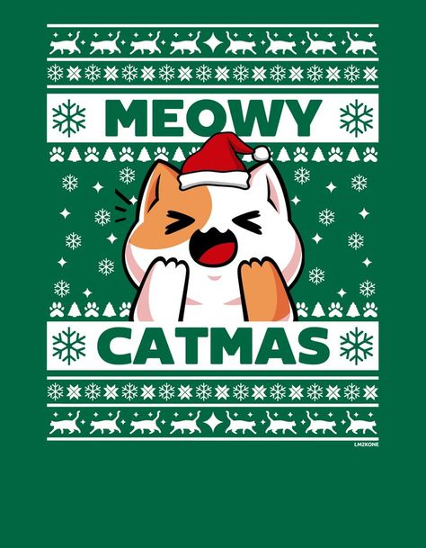 Great fun design gift for christmas🤶🐱🎄, cute cat, meowy catmas, kawaii cat, cat lover, and xmas fans. Available in the link at the top of the description. Kawaii Christmas, Meowy Christmas, Christmas Cute, Cat Merchandise, Christmas Cat, Kawaii Cat, Cat Cat, Gift For Christmas, Fun Design