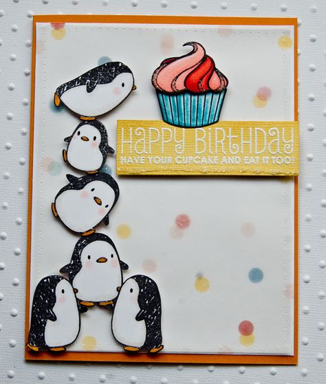 Mami szulinapja Penguin Cards, Happy Birthday Cards Handmade, Happy Birthday Cards Diy, Penguin Birthday, Creative Birthday Cards, Ideas Navidad, Birthday Card Drawing, Birthday Card Craft, Cards Making