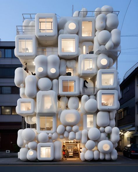 Digital Art Architecture, Smooth Architecture, Cotton Installation, Innovation Aesthetic, Fusion Architecture, Ambiance Aesthetic, Cool Architecture, Unusual Architecture, Architectural Structure