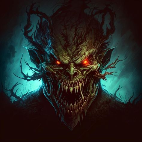 Um monstro assustador com olhos vermelho... | Premium Photo #Freepik #photo #orc Monster With Many Eyes, Red Eyes Black Dragon, Red Eyes Black Sclera, Red Sclera Eyes, Black Wolf Red Eyes Art, Horror Drawing, Red Eyes, Zombie, Red