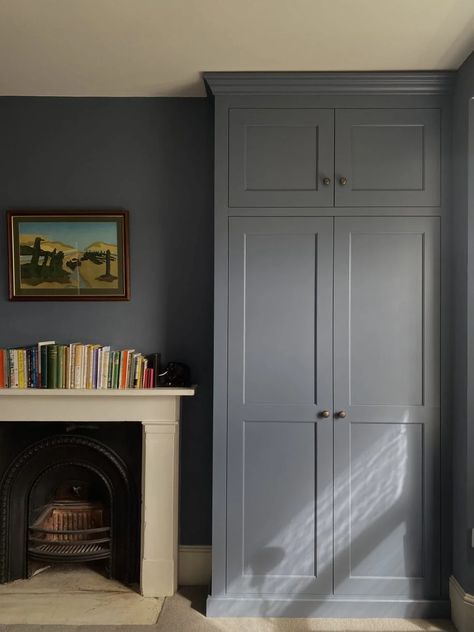 Juniper Ash Little Greene, Built In Wardrobe Ideas Alcove, Juniper Ash, Room Colour Schemes, Alcove Wardrobe, Alcove Ideas, Custom Bedroom Furniture, Living Room Colour, Bespoke Wardrobes