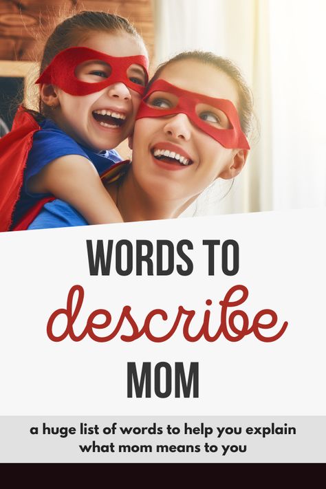 If you had to come up with four words to describe mom, what would they be? When children are asked to describe their mothers, often times their answer surprise the adults around them. Mom words from our littles are an absolute blessing. Words To Describe Yourself, Diy Household Tips, Kitchen Skills, Descriptive Words, Mom Ideas, Friend Friendship, Birthday Idea, Word List, Diy Household