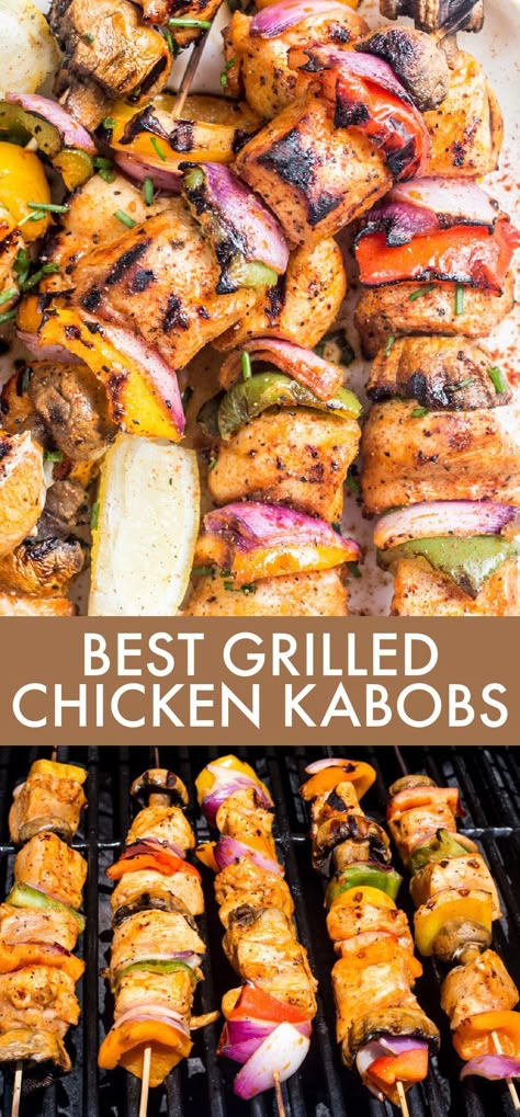 Grilled Chicken Kabobs Recipes, Chicken Shish Kebabs On The Grill, Chicken Kabobs On The Grill Marinade Recipes, Kebabs On The Grill Chicken, Grilled Kebabs Recipes, Grilled Chicken And Shrimp Kabobs, Grilled Shish Kabobs Chicken, Easy Chicken Kabobs, Chicken Shish Kabobs Marinade Recipes