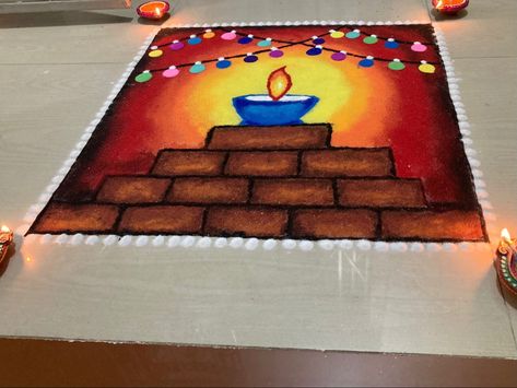 Diwali Rangoli Image, Newyear Rangoli Designs Simple, રંગોળી દિવાળી, Traditional Rangoli Designs Diwali, Divali Ideas Rangoli, Bhai Duj Rangoli, Narak Chaturdashi Rangoli, Rectangle Rangoli Designs, Cartoon Rangoli Designs Diwali