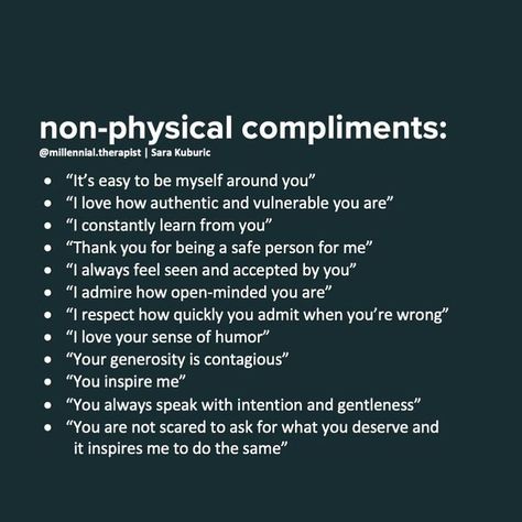 Sara Kuburic on Instagram: "I haven’t done this in a while…so, what’s your favourite non-physical compliment? #thankyou #gratitude #relationships #millennialtherapist" Compliment Words, How To Communicate Better, Assertive Communication, Love Facts, Future Love, Emotional Awareness, Successful Relationships, Golden Girl, Mental And Emotional Health