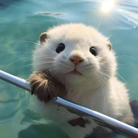 I just freaking love otter ok Meme Chat, Otters Cute, Cute Ferrets, Cute Small Animals, Cute Animals Puppies, Very Cute Dogs, Animal Icon, Cute Cats Photos, Pretty Animals