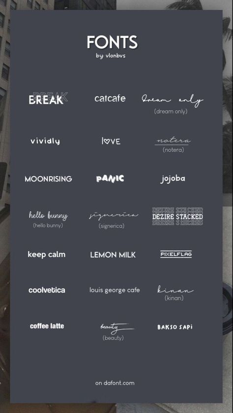 Cute Fonts For Edits, Phonto Fonts Aesthetic, Edit Fonts Dafont, Fonts For Dafont, Fonts For Watermark, Font For Editing, Best Fonts For Edits, Outline Fonts On Dafont, Popular Editing Fonts