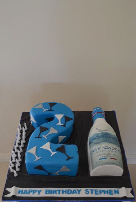 21st birthday cake - by Sue Ghabach @ CakesDecor.com - cake decorating website 21st Cake For Guys, Cake For Guys, Goose Cake, 21st Birthday Cake For Guys, 21st Birthday Boy, Guys 21st Birthday, Birthday 21st, Shaped Cakes, Birthday Men