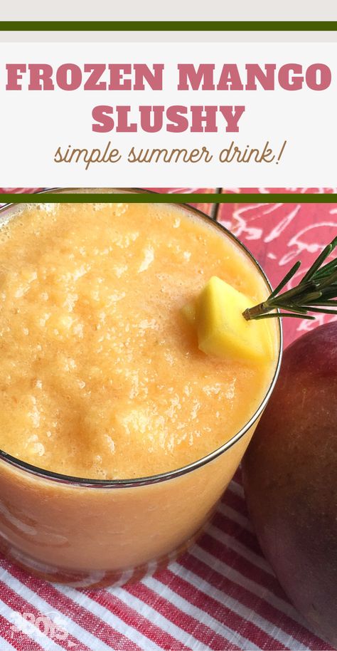 Do you need a sweet and refreshing drink? This Frozen Mango Slushy Recipe is one of the best! The mango flavoring will have you craving more. Mango Slushie Recipe, Mango Slushie, Mango Ice Cream Recipe, Slush Recipes, Fruit Slush, Mango Drinks, Slushie Recipe, Frozen Mango, Fresh Fruit Salad