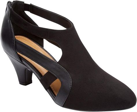 Amazon.com | Comfortview Wide Width Sage Shootie | Low Heel Pump | Women's Dress Shoes - 8 M, Dark Taupe Brown | Pumps Women's Dress Shoes, Grey Pumps, Low Heel Pumps, Fashion And Beauty Tips, Black Pumps Heels, Black Back, Dress Shoes Womens, Back To Black, Black Pumps