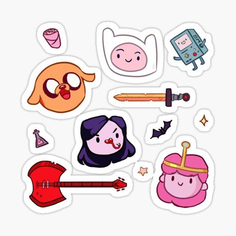 Adventure Time Stickers, Time Stickers, Time Cartoon, Phone Stickers, Cartoon Stickers, Stickers For Sale, Anime Stickers, Cool Stickers, Cute Doodles