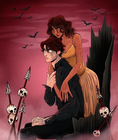 Carissa Broadbent | Yet another gorgeous portrayal of Mische and Asar, and one that I think is *particularly* fitting for the ghosty season. @brunagarretart... | Instagram Carissa Broadbent, Ya Fantasy, Crescent City, Fantasy Novels, The Wings, Fan Book, Book Fandoms, Book Characters, Fantasy Books