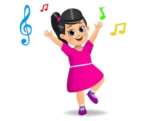 Harsha2000 | Freepik Kids Dancers, Dancing To Music, Dancing Clipart, Teach Family, Cartoons Dancing, Girl Kid, Girl Character, Girls Characters, Cartoon Kids