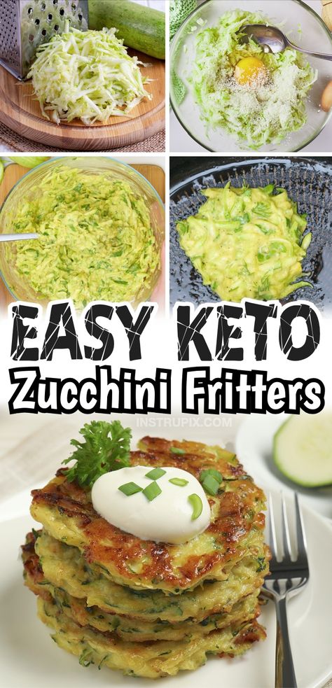 Keto Zucchini Fritters, Veggie Fritters, Low Carb Healthy, Keto Zucchini, Breakfast Low Carb, Easy Zucchini, Zucchini Fritters, Fritter Recipes, Healthy Low Carb Recipes