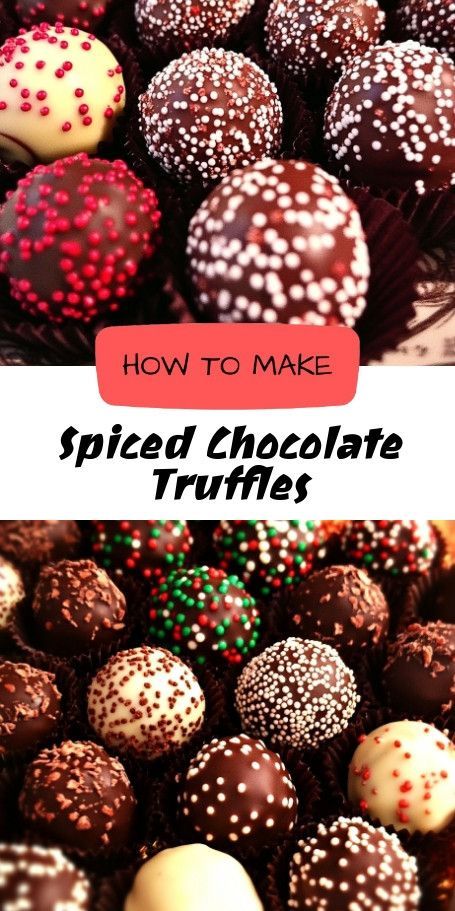 Christmas Chocolate Spice Truffles Recipe: Festive Homemade Treats Delight in the flavors of the season with Christmas Chocolate Spice Truffles. These homemade treats are perfect for gifting or savoring with loved ones, blending rich chocolate with warm holiday spices for a memorable festive dessert. Enjoy their creamy texture and aromatic allure that captures the heart of the holidays. Spicy Chocolate Truffles, Buttercream Truffles Recipe, Christmas Truffle Recipes, Christmas Truffles Recipe, Eggnog Truffles, Orange Truffles, Rose Truffles, Truffle Recipe Christmas, Truffle Recipes