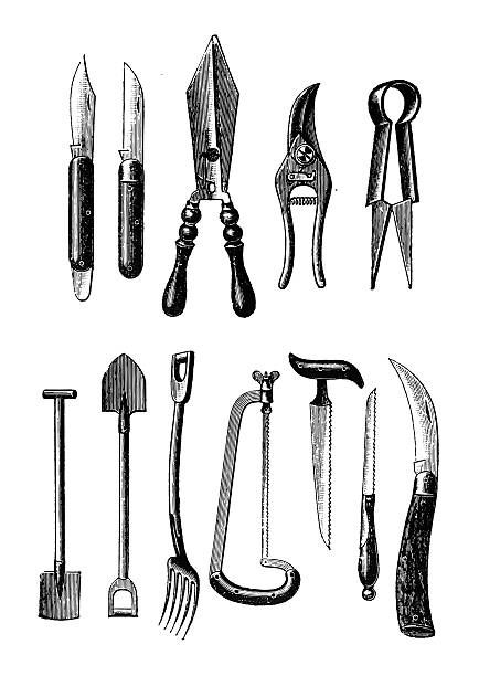 Gardening Equipment, Vintage Gardening, Engraving Illustration, Formal Garden, Vintage Medical, Garden Equipment, Antique Illustration, Poster Size Prints, Hand Saw