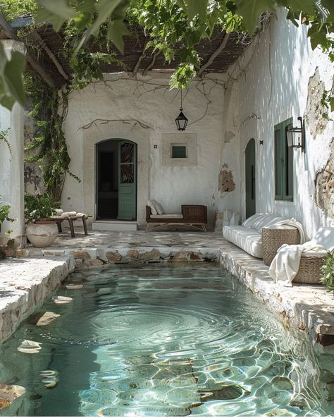 Mediterranean Pool, Piscina Interior, Dream Life House, Small Pool, Mediterranean Homes, Small Backyard Pools, Dream House Interior, Outdoor Swimming, Pool Landscaping