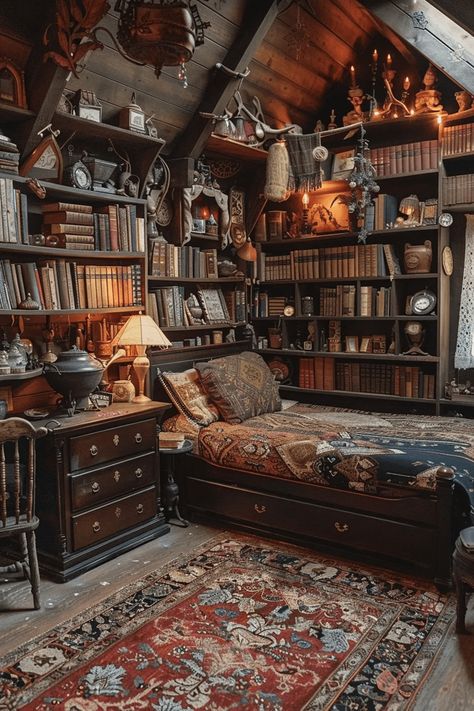 29 Enchanted Bedroom Ideas 21 Enchanted Bedroom Ideas, Dark Academia Bedroom Ideas, Enchanted Bedroom, Feeling Uneasy, Dark Academia Bedroom, Academia Bedroom, Log Cabin Living, Dream Bedroom Inspiration, Scary Stories To Tell