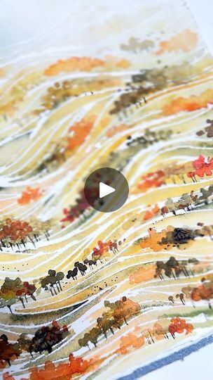 How To Paint A Tree Watercolor, Autumnal Watercolour Painting, Watercolour Lessons, Dyi Art, Fall Drawings, Glue Art, Watercolor Painting Ideas, Happy Painting, Autumn Girl