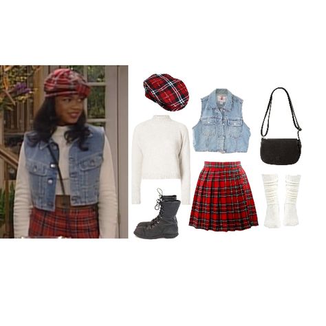 Ashley Banks - Fashion look - URSTYLE Hilary Banks Outfits 90s Plaid, Ashely Banks 90s Outfits, Ashley Banks Aesthetic, Ashley Banks Style, Hillary Banks Outfits, 90s Skirt Outfits, Ashley Banks Outfits 90s, Ashley Banks Outfits, 90s Theme Party Outfit