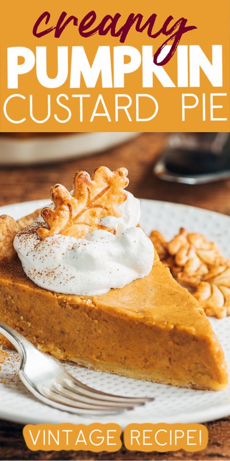 Learn how to make the best Pumpkin Custard Pie from scratch with my family’s favorite recipe! Making pumpkin pie at home for Thanksgiving is easy with a few tips and tricks. #pumpkin #pumpkinpie #thanksgiving #pumpkin #dessert Punkin Pie Recipe, Pumpkin Custard Pie Recipe, Pumpkin Custard Pie, Holiday Baking Thanksgiving, Thanksgiving Desserts Pie, Desserts Pie, Best Pumpkin Pie Recipe, Custard Pie Recipe, Pumpkin Pie Recipe Easy