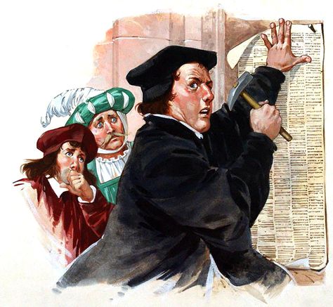 "Martin Luther", Angus McBride Martin Luther Reformation, Luther Rose, History Of Germany, Reformation Day, Church Door, Protestant Reformation, The Reformation, Reformed Theology, History Images