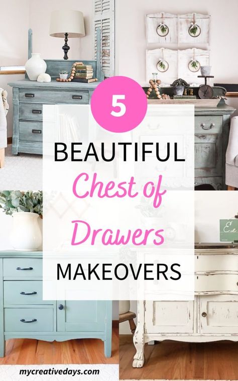 Small Chest Of Drawers Makeover, Painting Chest Of Drawers Ideas, Antique Chest Of Drawers Makeover, Painted Chest Of Drawers Ideas, Drawer Decor Ideas, Chalk Paint Chest Of Drawers, Chest Of Drawers Upcycle, Wood Dressers Makeover, Chester Drawers