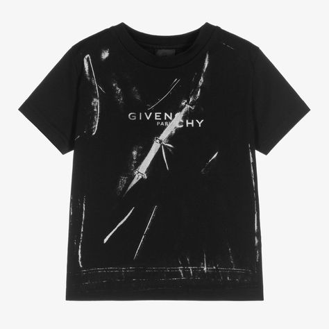 Givenchy Shirt, Givenchy Tshirt, Dr Closet, Givenchy Logo, T Shirt For Boys, Black Crewneck, Kids Black, Cotton Logo, Black Boys